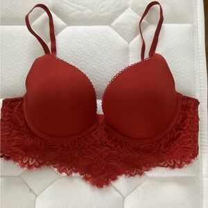 Aerie ❤️ Elegant Red Lace Bra 34B | Valentine’s Day